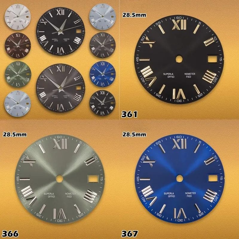 Men'S Accessories Types - 28,5 mm Romeinse wijzerplaat met zonnestraalpatroon,