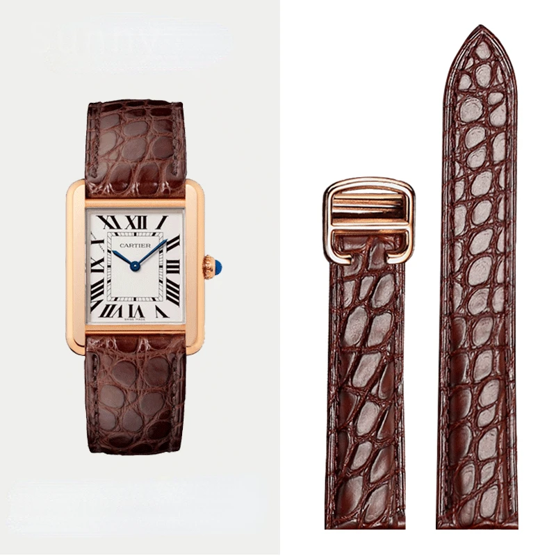 Men'S Accessories London - Echt Lederen Horlogebandje Voor Cartier Tank