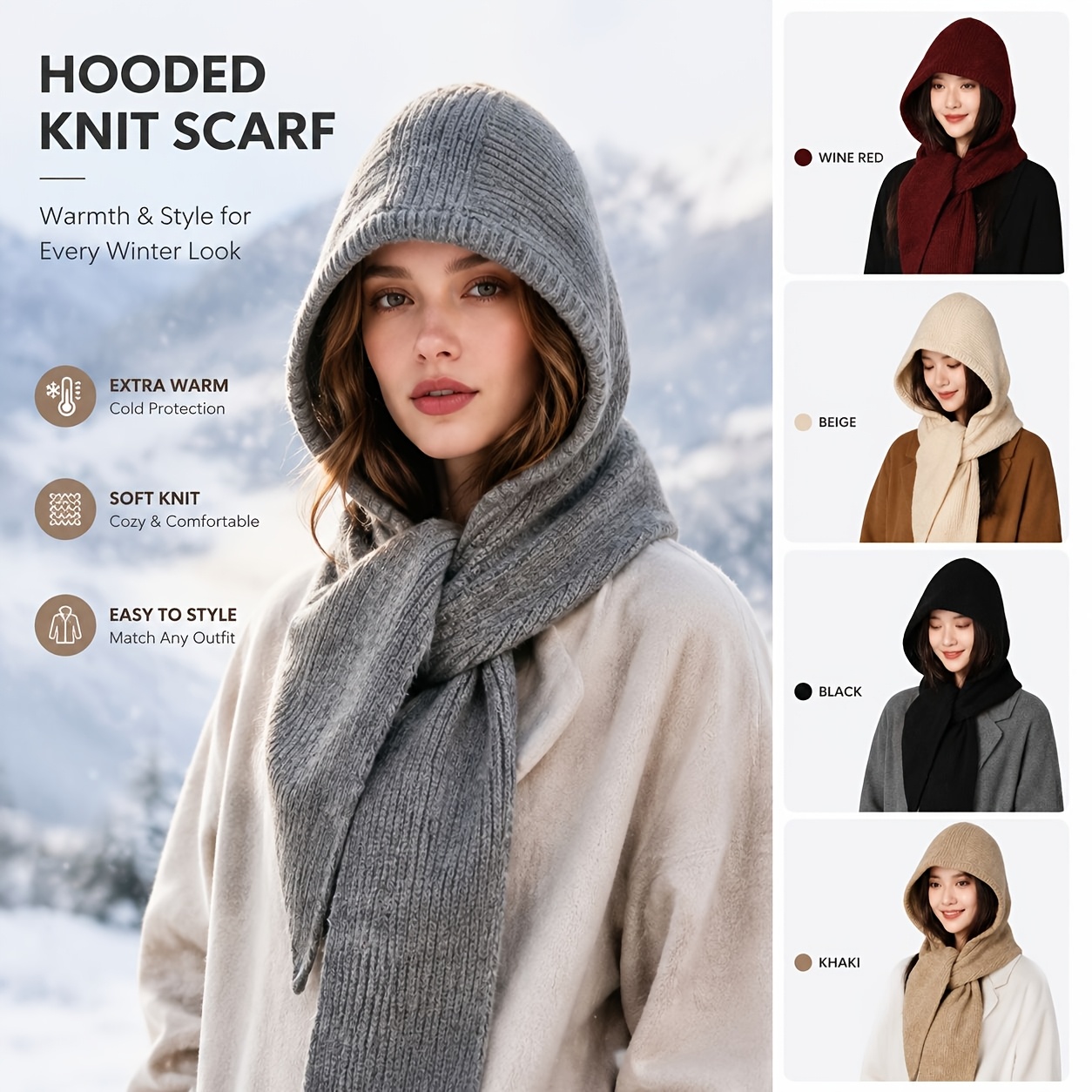 Dames Heren Sjaal met capuchon - Men Accessories All recensie en prijs