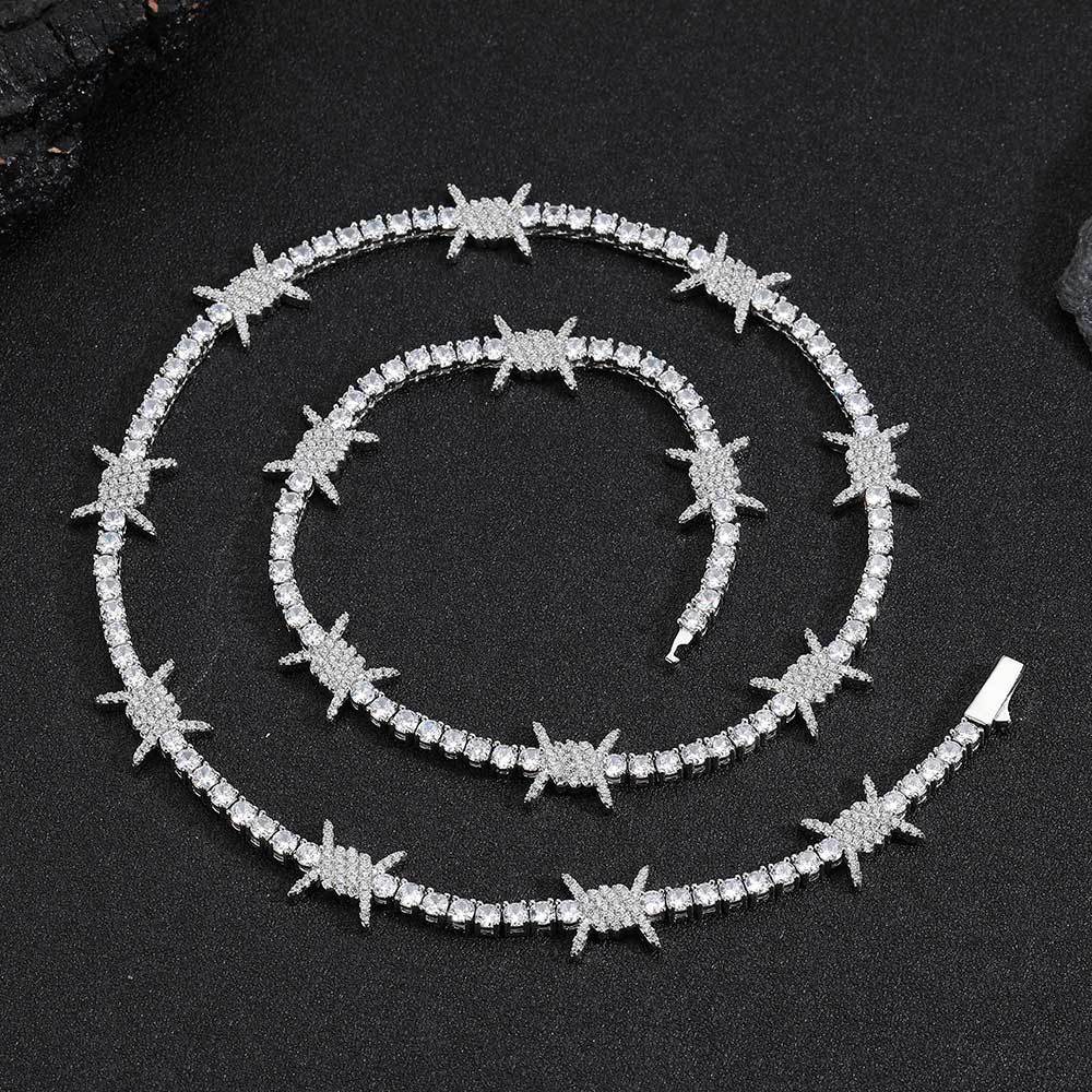 24 inch Iced Out Barbed Wire T - Men Accessories Neck Chain recensie en prijs